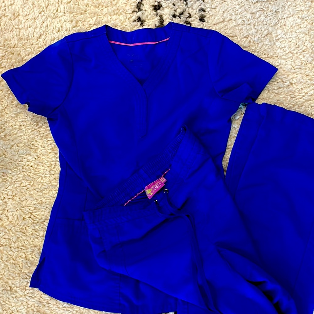 Purple Label Healing Hands Galaxy Blue Xs scrub set